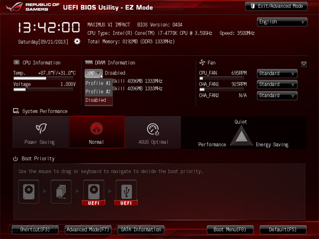 UEFI Setup ASUS Maximus VI Impact