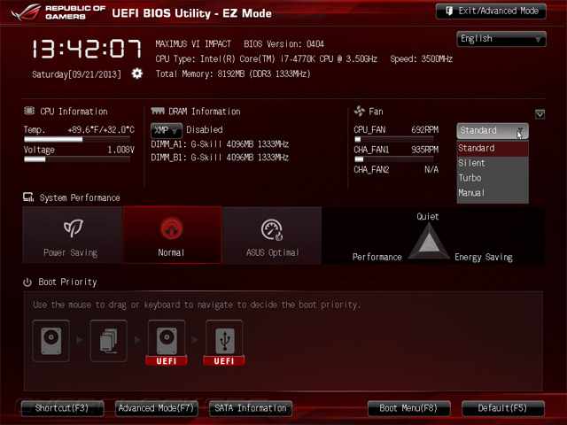 UEFI Setup ASUS Maximus VI Impact