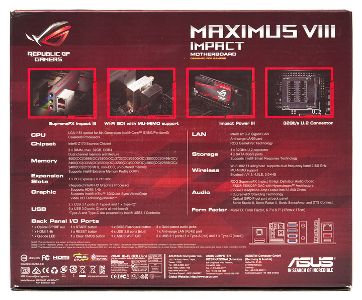 ASUS Maximus VIII Impact