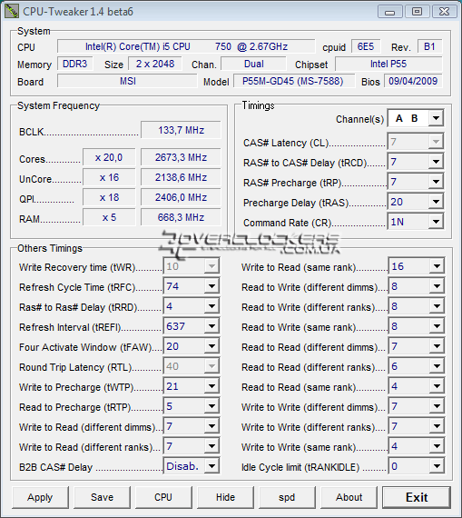 Настройки MSI P55M-GD45