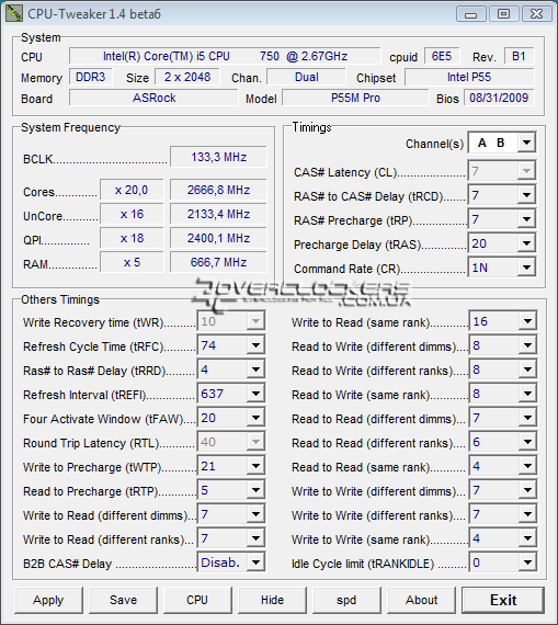 Настройки ASRock P55M Pro