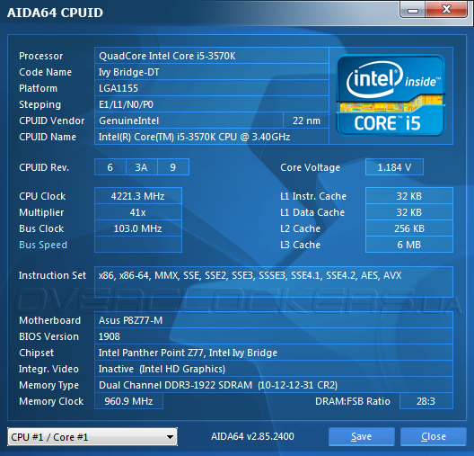 Разгон ASUS P8Z77-M