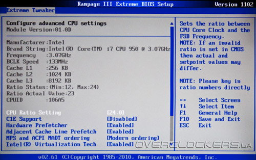 BIOS ASUS Rampage III Extreme