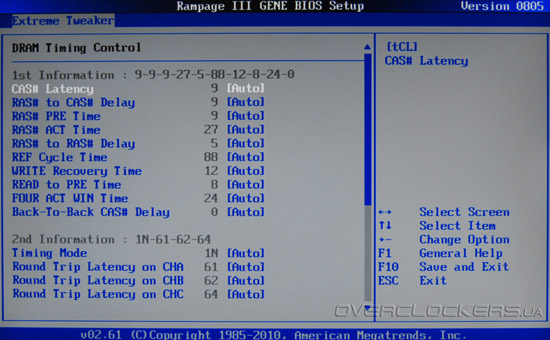 BIOS Setup ASUS Rampage III Gene