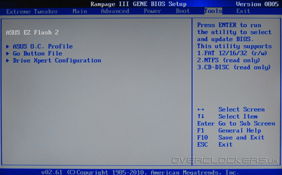 BIOS Setup ASUS Rampage III Gene