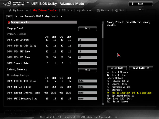 UEFI Setup ASUS Rampage IV Black Edition