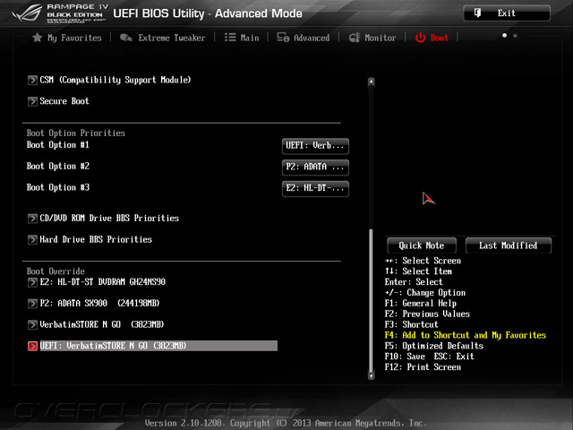 UEFI Setup ASUS Rampage IV Black Edition