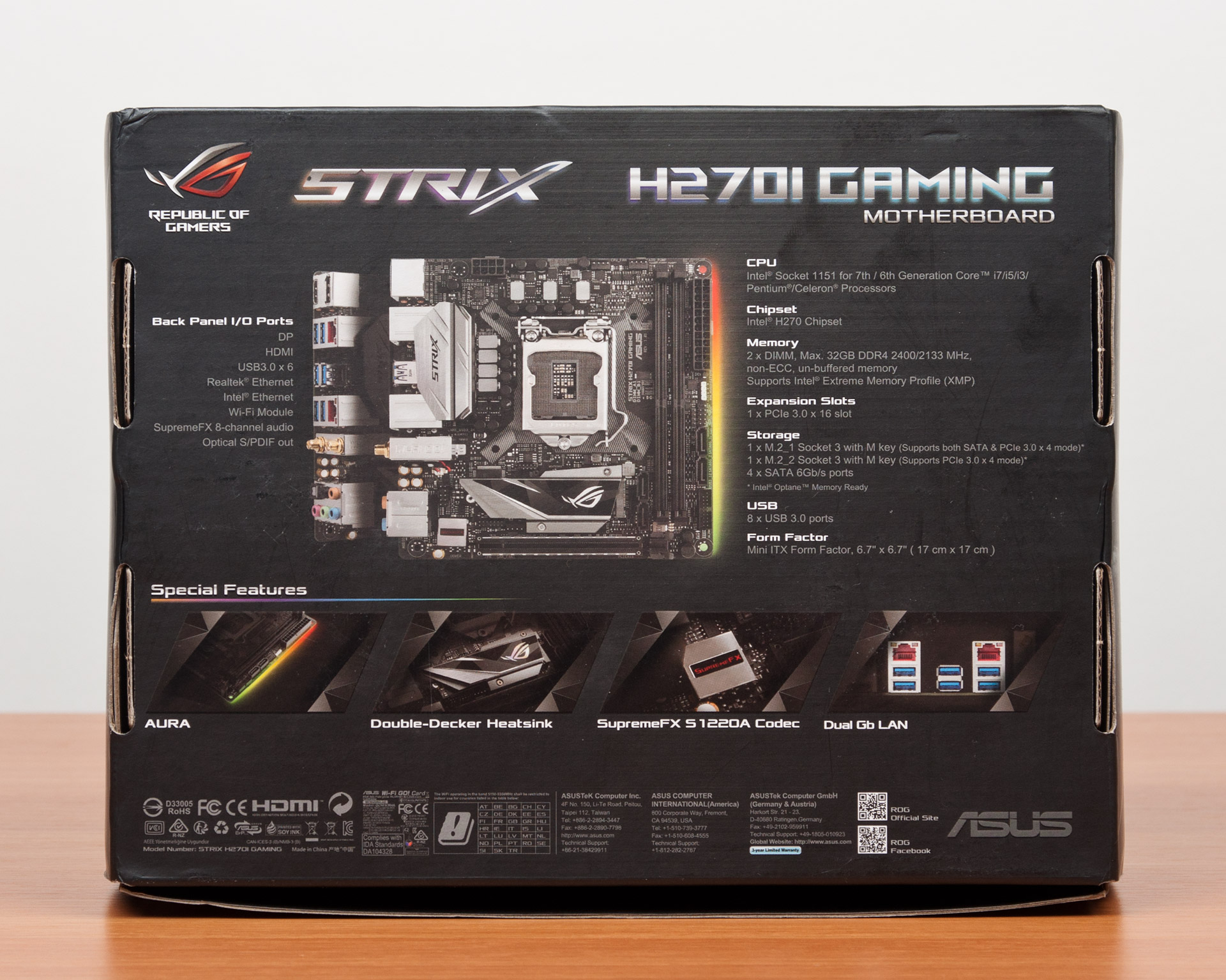 Asus rog strix h270i gaming обзор