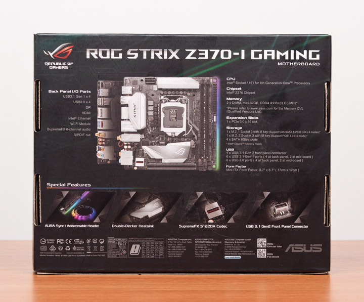 ASUS ROG Strix Z370-I Gaming