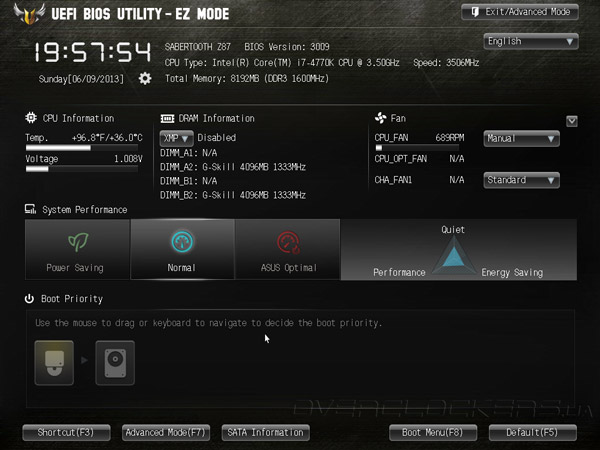 UEFI Setup ASUS Sabertooth Z87