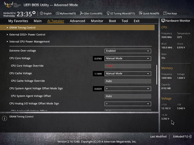 UEFI Setup ASUS Sabertooth Z97 Mark 2