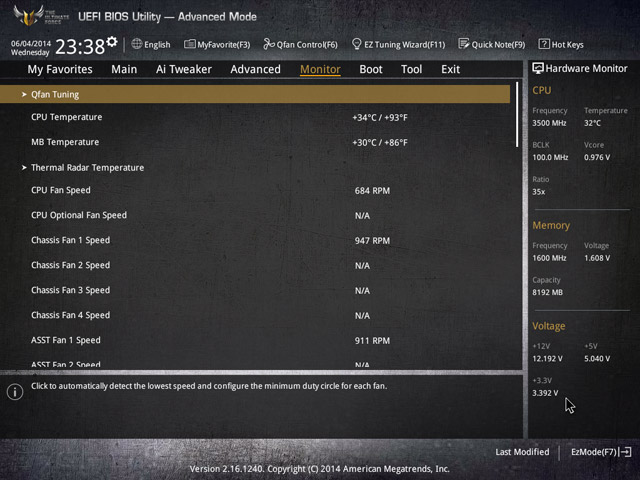 UEFI Setup ASUS Sabertooth Z97 Mark 2