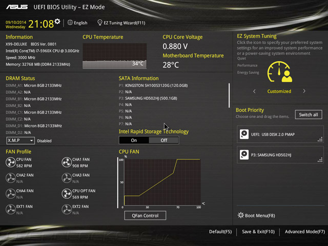 UEFI Setup ASUS X99-Deluxe