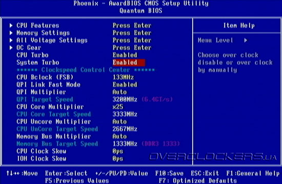 BIOS Setup Foxconn Blood Rage GTI