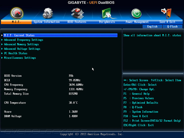 UEFI Setup Gigabyte G1.Sniper A88X