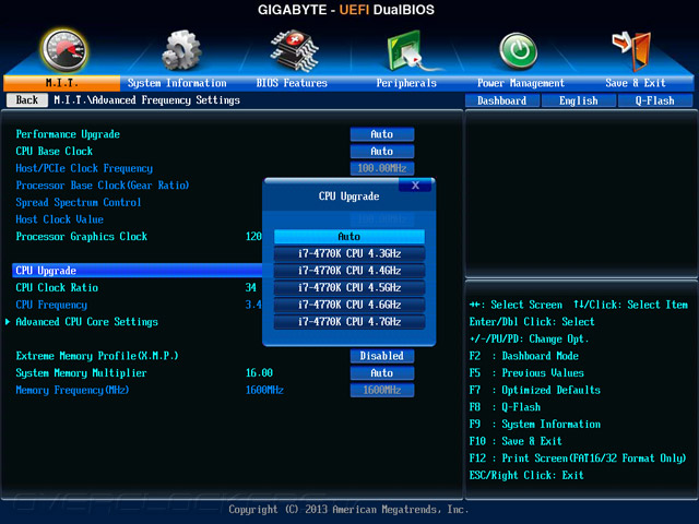 UEFI Setup Gigabyte G1.Sniper Z87