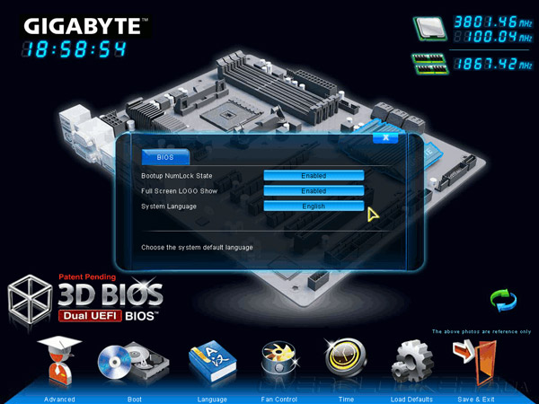 UEFI Setup Gigabyte GA-F2A85X-D3H