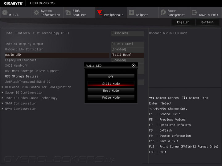 Sata mode configuration. Intel XHCI Mode.