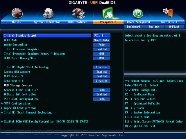 UEFI Setup Gigabyte GA-Z87-HD3