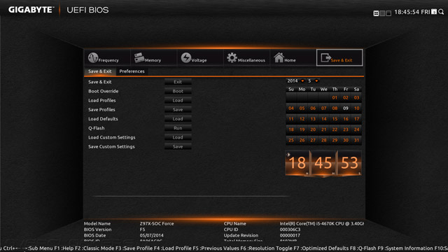 UEFI Setup Gigabyte GA-Z97X-SOC Force