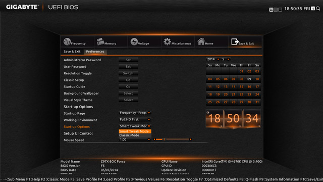 UEFI Setup Gigabyte GA-Z97X-SOC Force