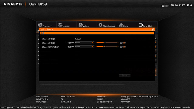 UEFI Setup Gigabyte GA-Z97X-SOC Force