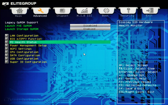 UEFI Setup ECS H67H2-I