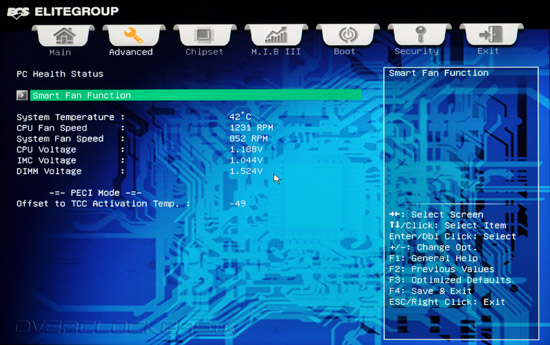 UEFI Setup ECS H67H2-I