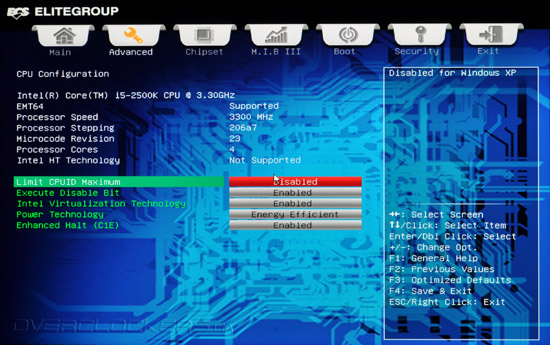 UEFI Setup ECS H67H2-I