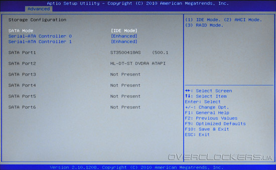 UEFI Setup Zotac H67-ITX WiFi