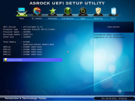 UEFI Setup ASRock X79 Extreme4