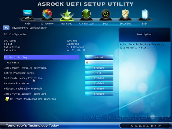 UEFI Setup ASRock X79 Extreme4