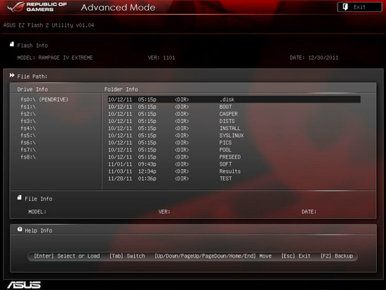 UEFI Setup ASUS Rampage IV Extreme