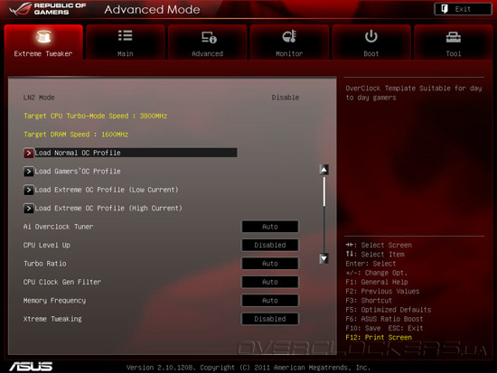 UEFI Setup ASUS Rampage Formula IV/Battlefield 3