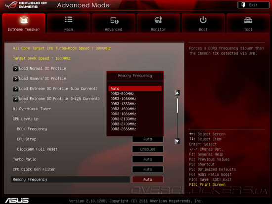 UEFI Setup ASUS Rampage Formula IV/Battlefield 3