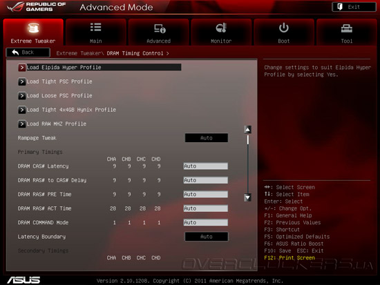 UEFI Setup ASUS Rampage Formula IV/Battlefield 3