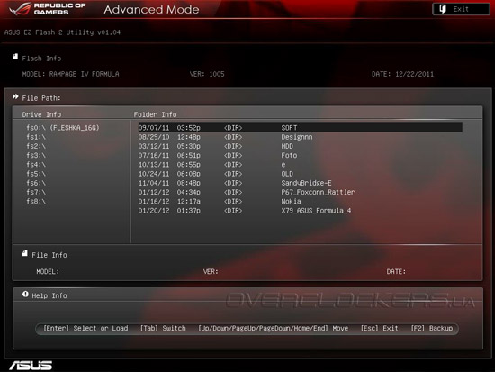 UEFI Setup ASUS Rampage Formula IV/Battlefield 3