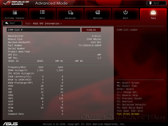 UEFI Setup ASUS Rampage Formula IV/Battlefield 3