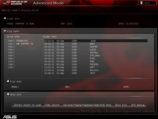 UEFI Setup ASUS Rampage IV Gene