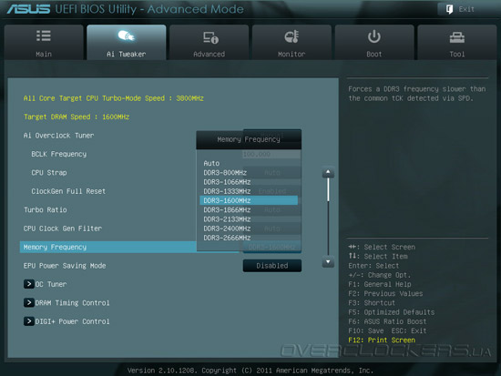 UEFI Setup ASUS Sabertooth X79