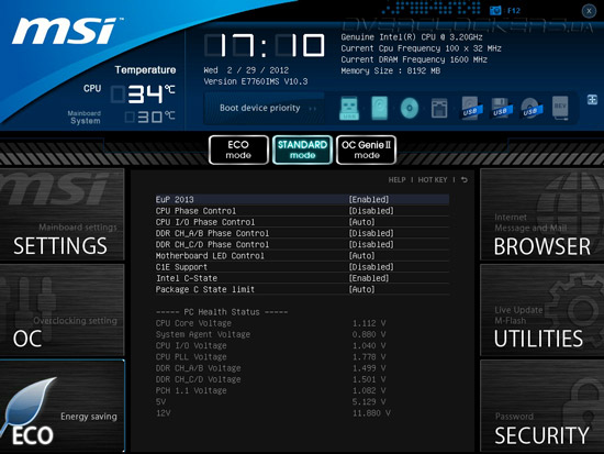 UEFI Setup MSI X79A-GD45 (8D)