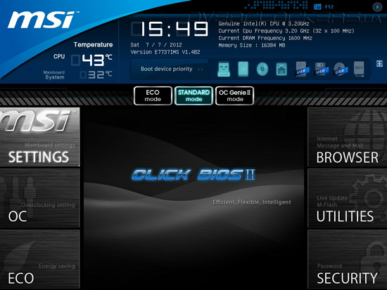 UEFI Setup MSI Big Bang-XPower II