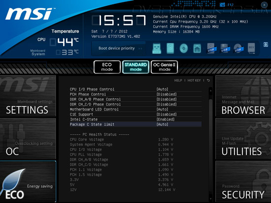 UEFI Setup MSI Big Bang-XPower II