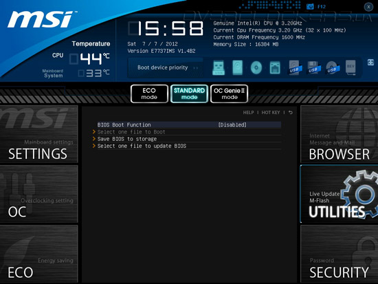 UEFI Setup MSI Big Bang-XPower II