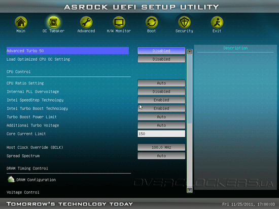 UEFI Setup ASRock Z68 Extreme3 Gen3