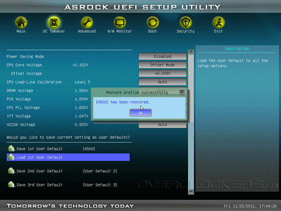 UEFI Setup ASRock Z68 Extreme3 Gen3