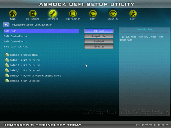 UEFI Setup ASRock Z68 Extreme3 Gen3