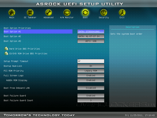 UEFI Setup ASRock Z68 Extreme3 Gen3