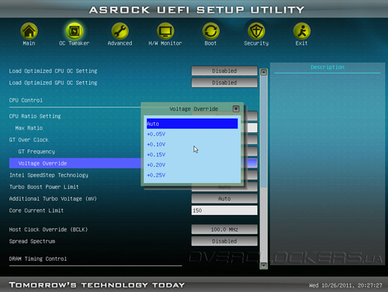 UEFI Setup ASRock Z68M-ITX/HT