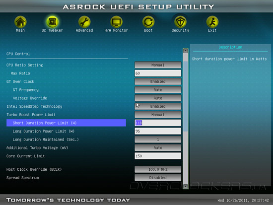 UEFI Setup ASRock Z68M-ITX/HT